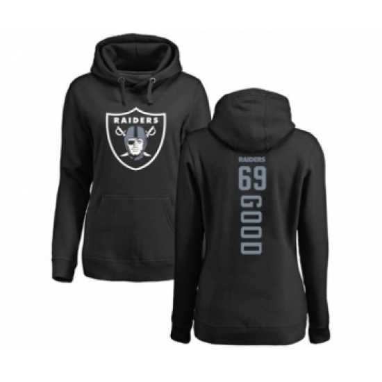 Football Women's Oakland Raiders #69 Denzelle Good Black Backer Pullover Hoodie - Ujersey