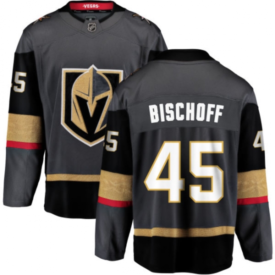 Youth Vegas Golden Knights #45 Jake Bischoff Authentic Black Home Fanatics Branded Breakaway NHL Jersey - Ujersey