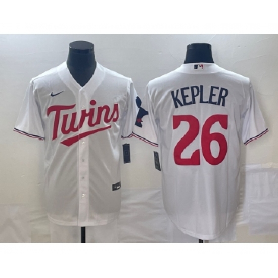 Men's Minnesota Twins #26 Max Kepler White Red Stitched MLB Cool Base Nike Jersey - Ujersey