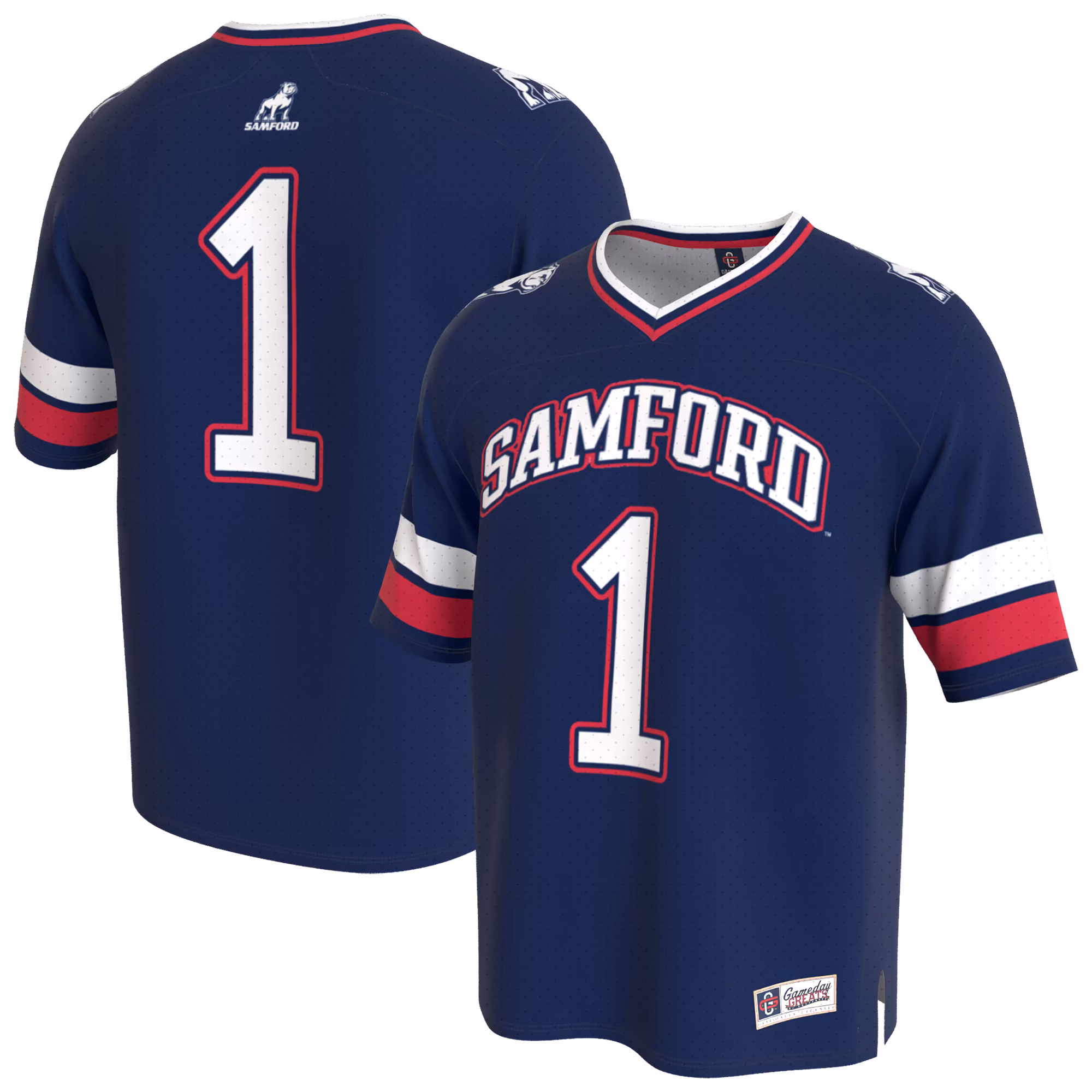 Youth GameDay Greats Royal Samford Bulldogs Lightweight Collegiate Football Fashion Jersey - Ujersey