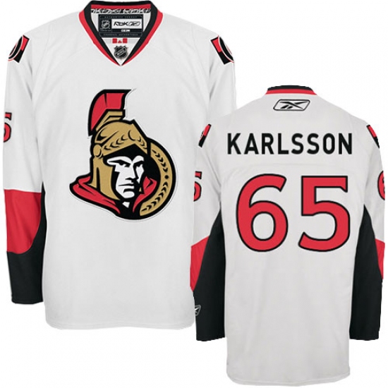 Youth Reebok Ottawa Senators #65 Erik Karlsson Authentic White Away NHL Jersey - Ujersey