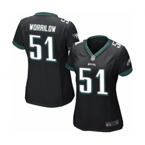 Women's Philadelphia Eagles #51 Paul Worrilow Game Black Alternate Football Jersey - Ujersey