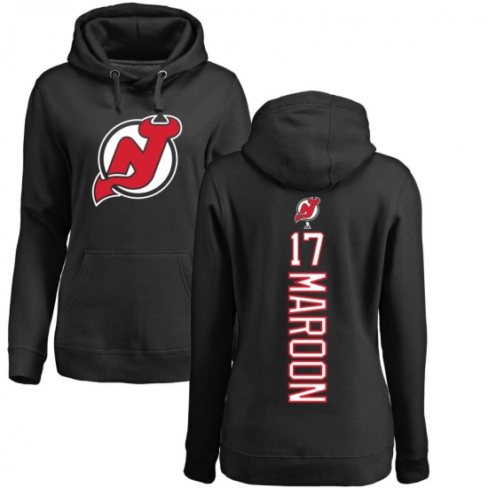 NHL Women's Adidas New Jersey Devils #17 Patrick Maroon Black Backer Pullover Hoodie - Ujersey