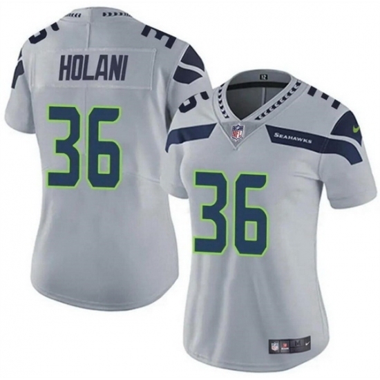 Women Seattle Seahawks #36 George Holani Grey Vapor Limited Stitched Football Jersey - Ujersey