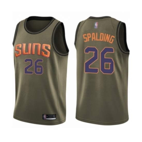 Youth Phoenix Suns #26 Ray Spalding Swingman Green Salute to Service Basketball Jersey - Ujersey