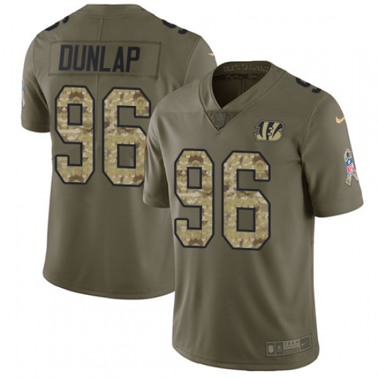 Men's Nike Cincinnati Bengals #96 Carlos Dunlap Limited Olive/Camo 2017 Salute to Service NFL Jersey - Ujersey