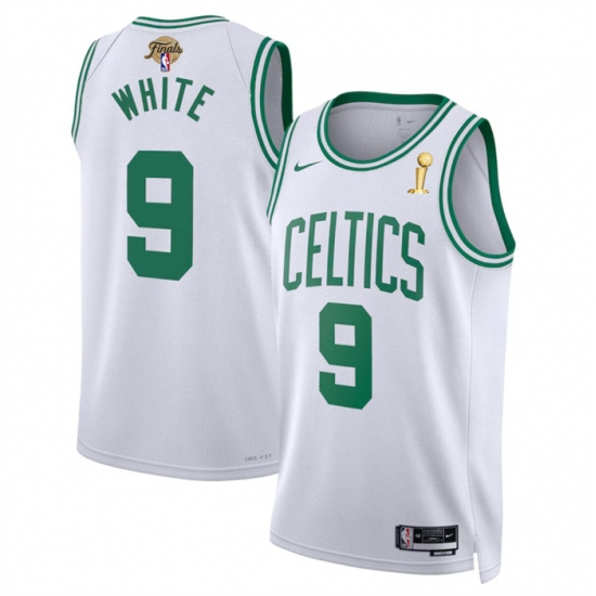 Men's Boston Celtics #9 Derrick White White 2024 Finals Champions Association Edition Stitched Basketball Jersey - Ujersey