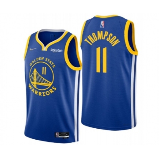 Men's Golden State Warriors #11 Klay Thompson 2022 Royal 75th Anniversary Stitched Jersey - Ujersey