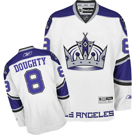 Men's Reebok Los Angeles Kings #8 Drew Doughty Premier White NHL Jersey - Ujersey
