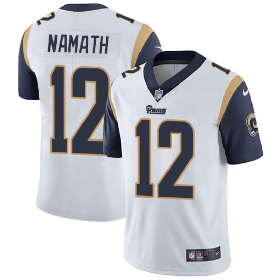 Men's Nike Los Angeles Rams #12 Joe Namath White Vapor Untouchable Limited Player NFL Jersey - Ujersey