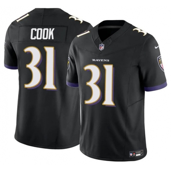 Men's Baltimore Ravens #31 Dalvin Cook Black 2024 F.U.S.E. Vapor Limited Football Stitched Jersey - Ujersey