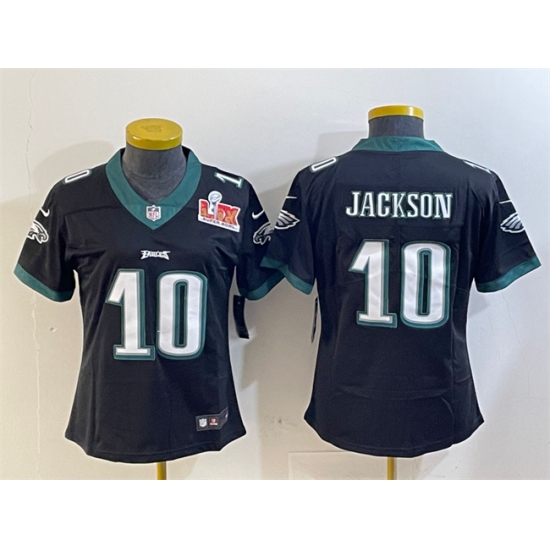 Women's Philadelphia Eagles #10 DeSean Jackson Black 2025 Super Bowl LIX Vapor Untouchable Limited Football Stitched Jersey(Run Small) - Ujersey