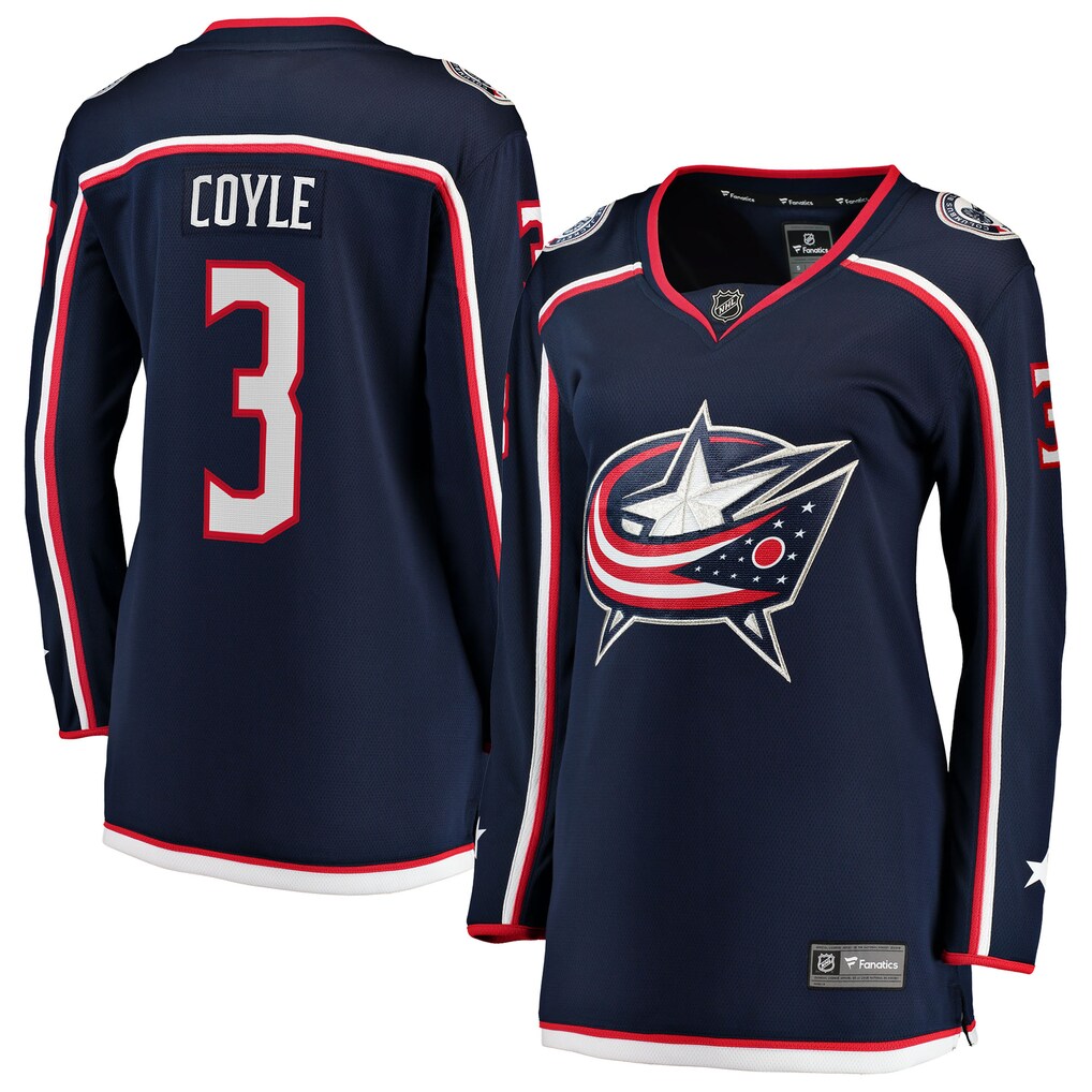 Women's Columbus Blue Jackets Charlie Coyle Fanatics Navy Home Breakaway Jersey