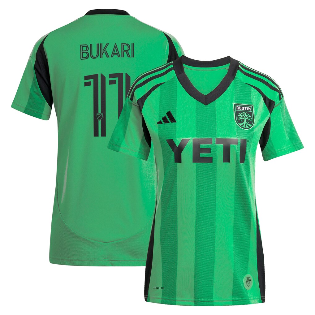 Youth Austin FC Osman Bukari adidas Green 2025 The Heartbeat Kit Replica Player Jersey - Ujersey