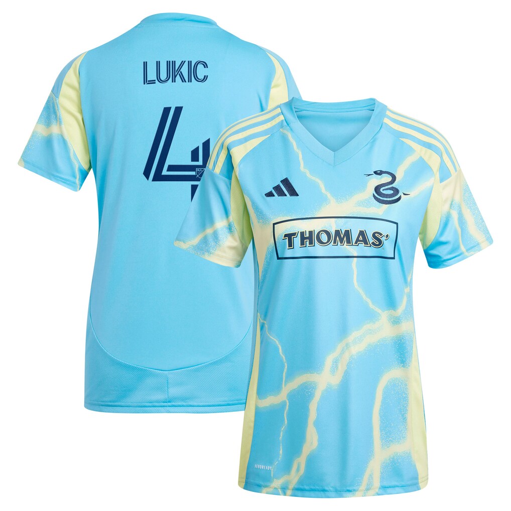 Women's Philadelphia Union Jovan Lukić adidas Blue 2025 The Voltage Kit Replica Jersey - Ujersey