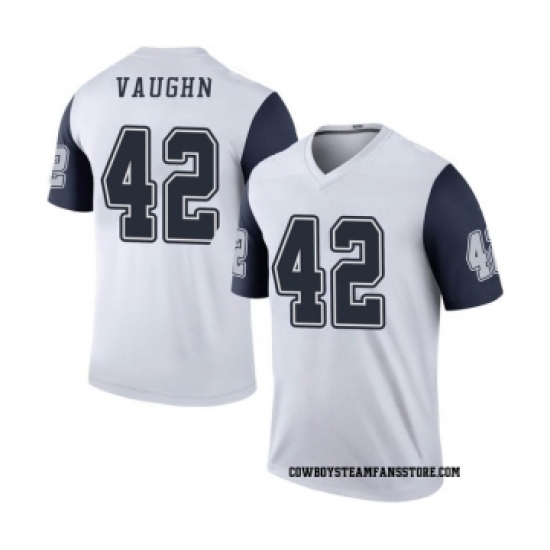 Men's Dallas Cowboys #42 Deuce Vaughn White Stitched NFL Limited Rush Jersey - Ujersey