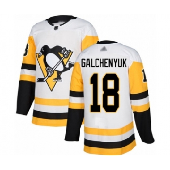 Men's Pittsburgh Penguins #18 Alex Galchenyuk Authentic White Away Hockey Jersey - Ujersey