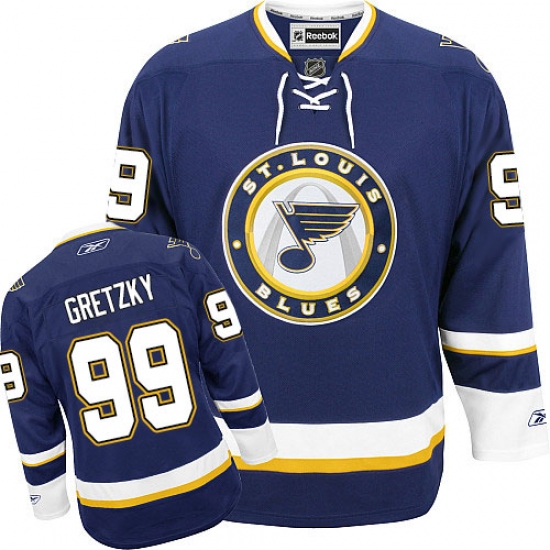 Men's Reebok St. Louis Blues #99 Wayne Gretzky Authentic Navy Blue Third NHL Jersey - Ujersey