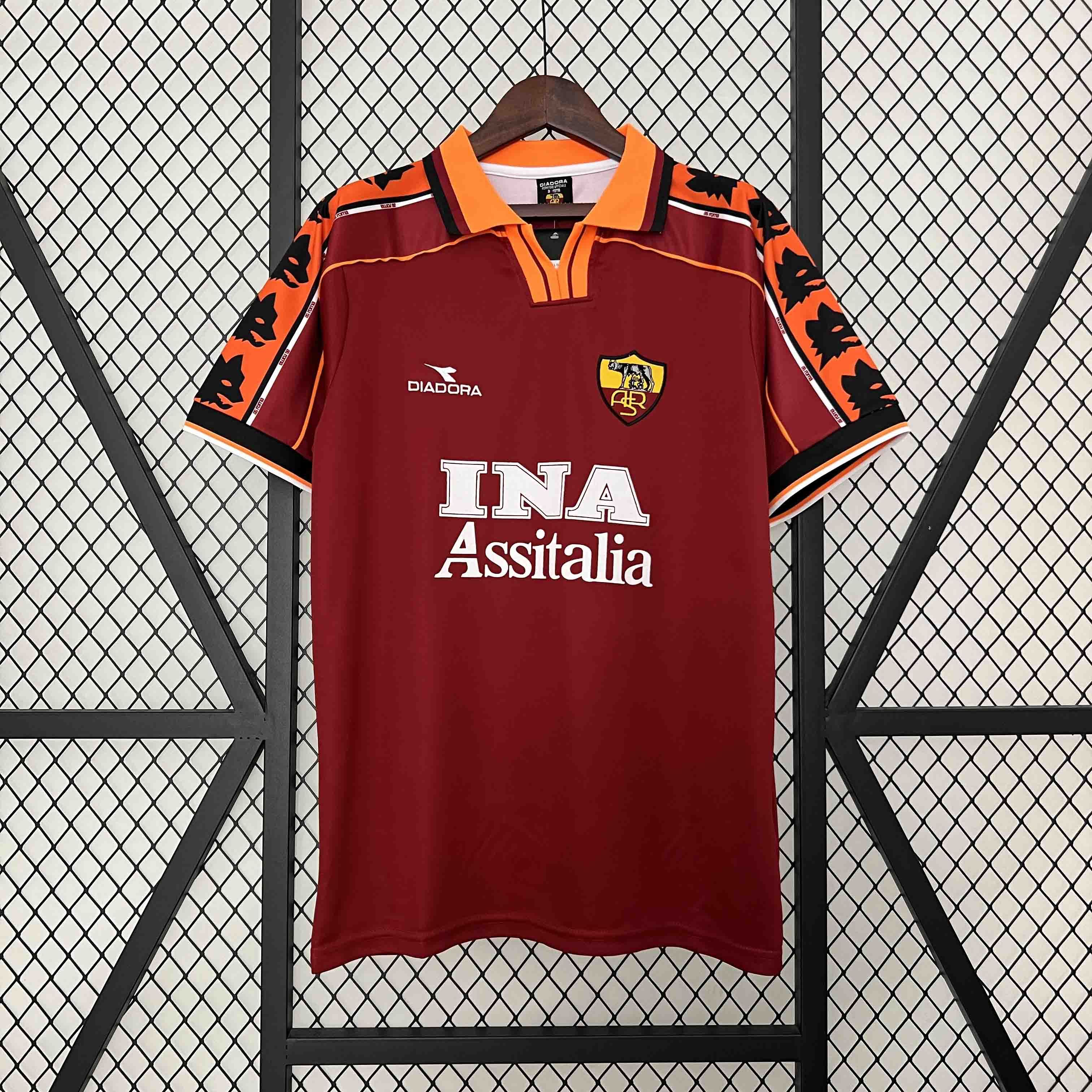 Roma Retro Soccer Jersey Home Custom Shirt 1998/99 - Ujersey Shop