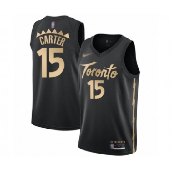 Women's Toronto Raptors #15 Vince Carter Swingman Black Basketball Jersey - 2019 20 City Edition - Ujersey