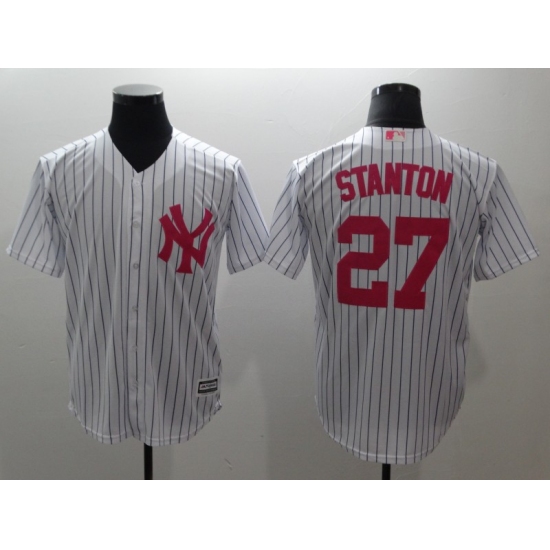 Men's New York Yankees #27 Giancarlo Stanton White Home Stitched Baseball Jersey - Ujersey