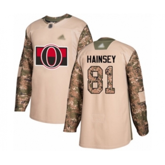 Men's Ottawa Senators #81 Ron Hainsey Authentic Camo Veterans Day Practice Hockey Jersey - Ujersey