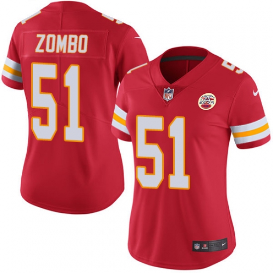 Women's Nike Kansas City Chiefs #51 Frank Zombo Red Team Color Vapor Untouchable Limited Player NFL Jersey