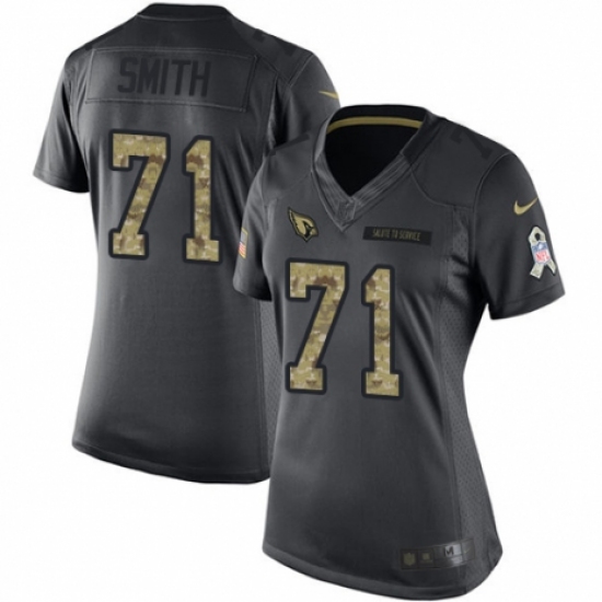 Women's Nike Arizona Cardinals #71 Andre Smith Limited Black 2016 Salute to Service NFL Jersey - Ujersey