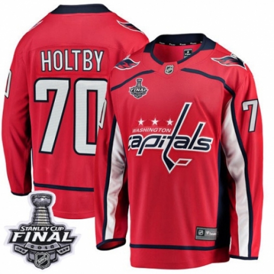 Youth Washington Capitals #70 Braden Holtby Fanatics Branded Red Home Breakaway 2018 Stanley Cup Final NHL Jersey - Ujersey