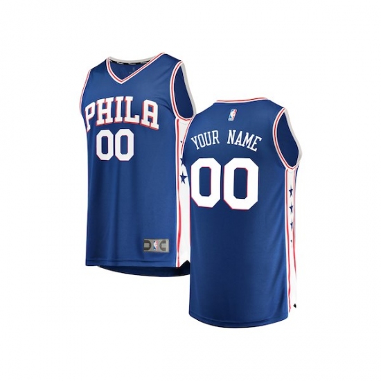 Youth Philadelphia 76ers Fanatics Branded Royal Fast Break Custom Replica Jersey - Icon Edition - Ujersey