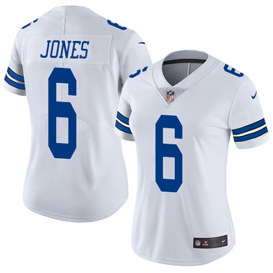 Women's Nike Dallas Cowboys #6 Chris Jones White Vapor Untouchable Limited Player NFL Jersey - Ujersey
