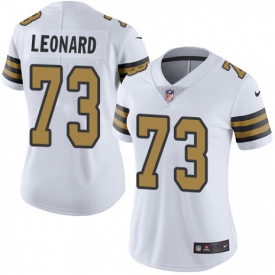 Women's Nike New Orleans Saints #73 Rick Leonard Limited White Rush Vapor Untouchable NFL Jersey - Ujersey