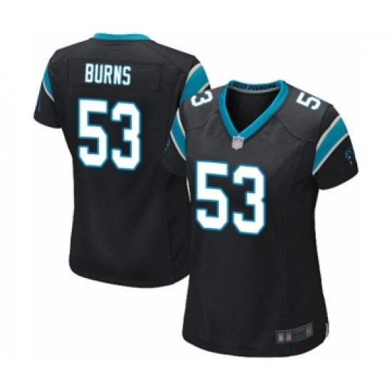 Women's Carolina Panthers #53 Brian Burns Game Black Team Color Football Jersey - Ujersey