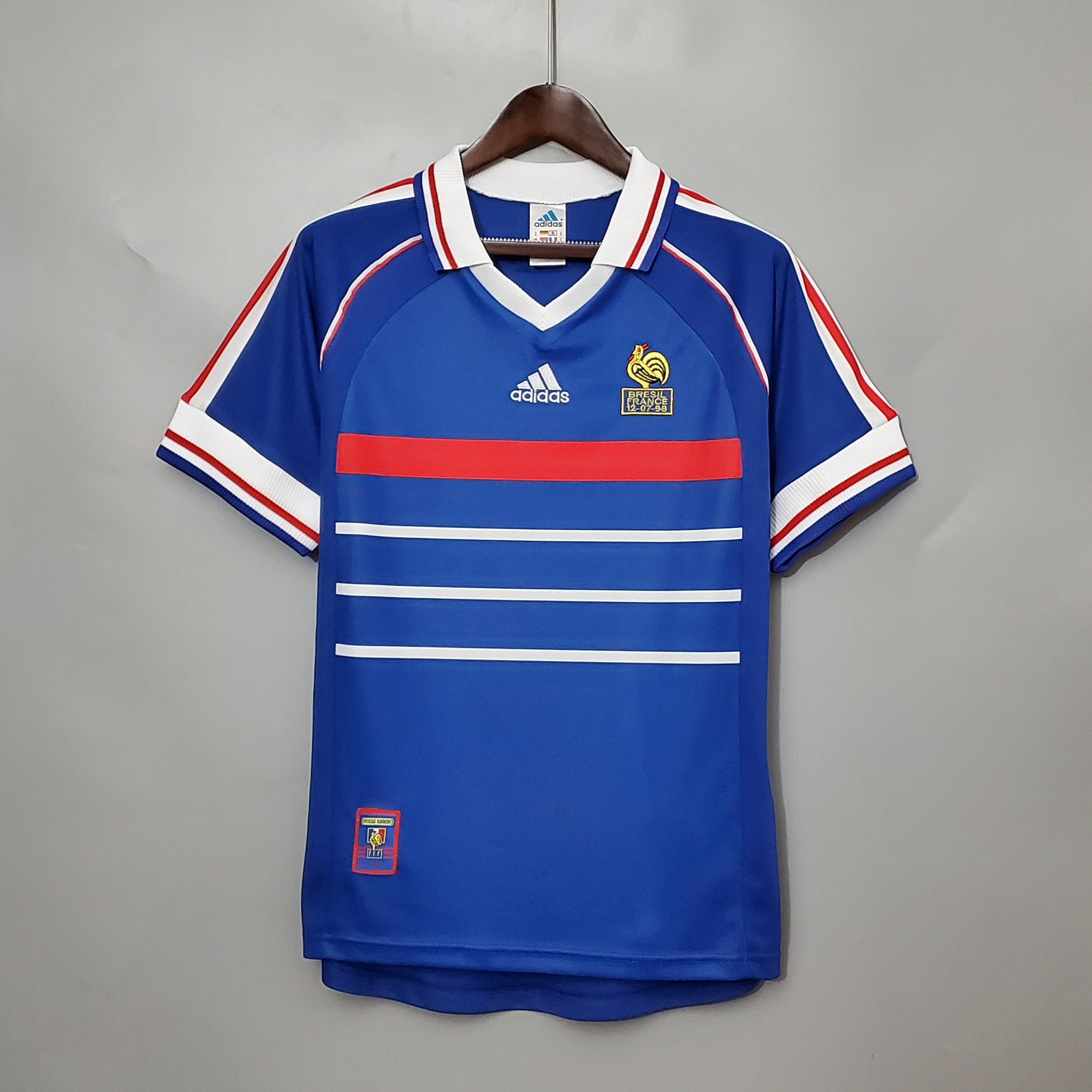 France Retro Soccer Jersey Home Custom Shirt 1998 - ujerseystore