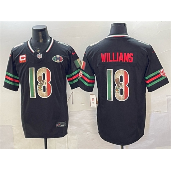 Men's Chicago Bears #18 Caleb Williams Black Mexico F.U.S.E. With 2-star C And VMH Throwback Stitched Football Jersey - Ujersey