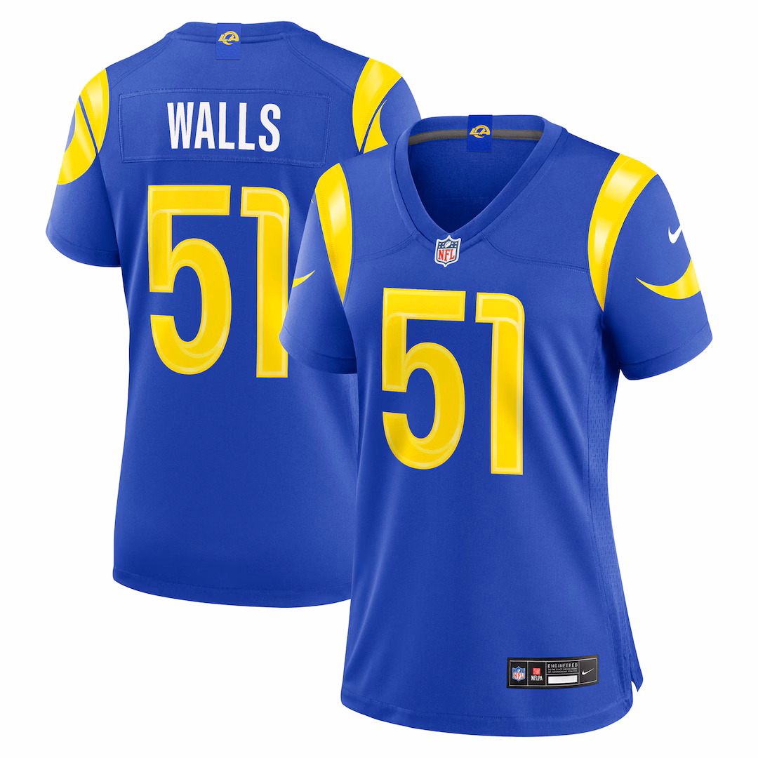 Women's Los Angeles Rams Eddie Walls III Nike Royal Team Game Jersey - Ujersey
