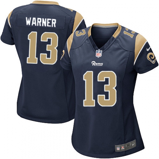 Women's Nike Los Angeles Rams #13 Kurt Warner Game Navy Blue Team Color NFL Jersey - Ujersey