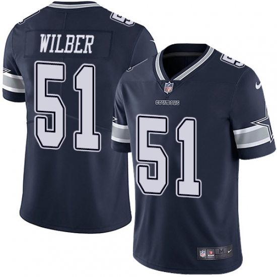 Youth Nike Dallas Cowboys #51 Kyle Wilber Navy Blue Team Color Vapor Untouchable Limited Player NFL Jersey - Ujersey