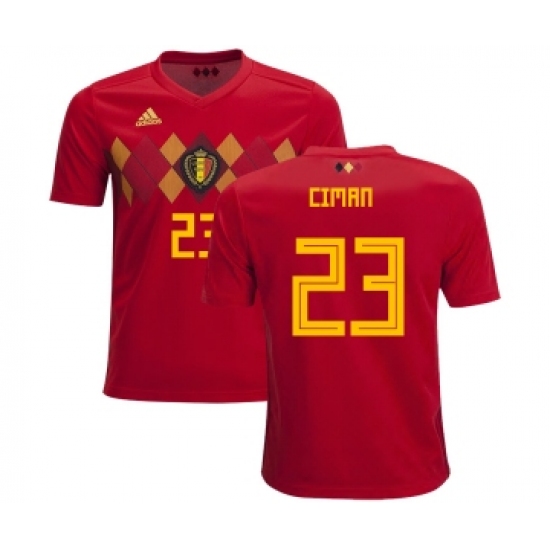 Belgium #23 Ciman Home Kid Soccer Country Jersey