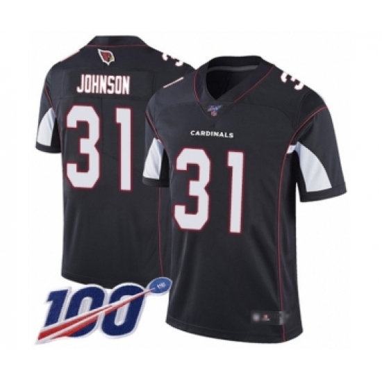Men's Arizona Cardinals #31 David Johnson Black Alternate Vapor Untouchable Limited Player 100th Season Football Jersey