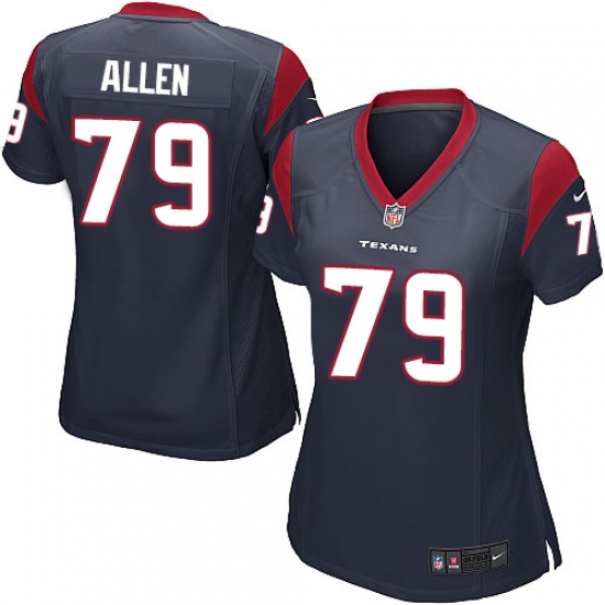 Women's Nike Houston Texans #79 Jeff Allen Game Navy Blue Team Color NFL Jersey - Ujersey