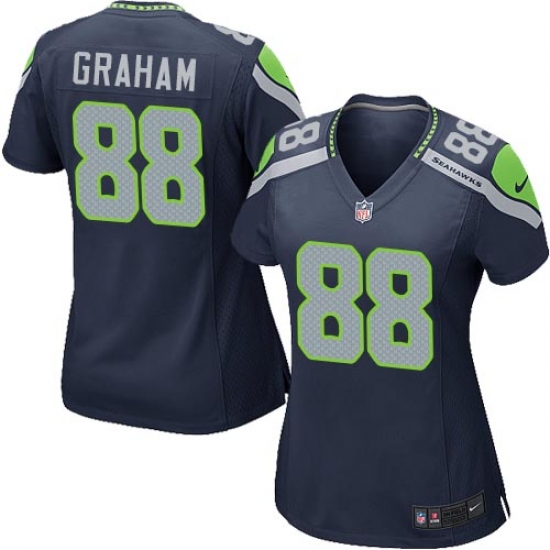 Women's Nike Seattle Seahawks #88 Jimmy Graham Game Steel Blue Team Color NFL Jersey - Ujersey