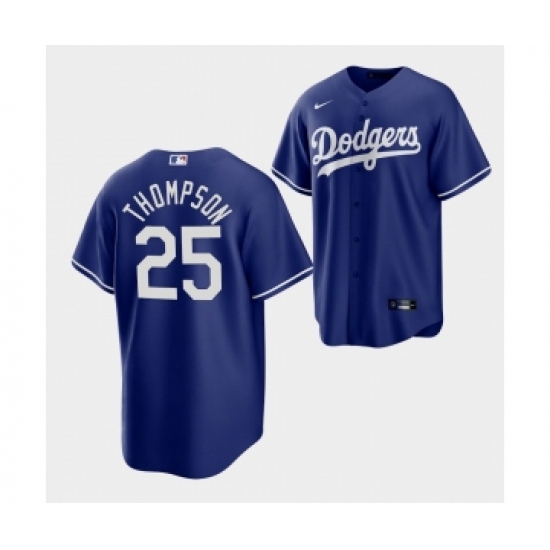 Men's Los Angeles Dodgers #25 Trayce Thompson Blue Cool Base Stitched Baseball Jersey - Ujersey