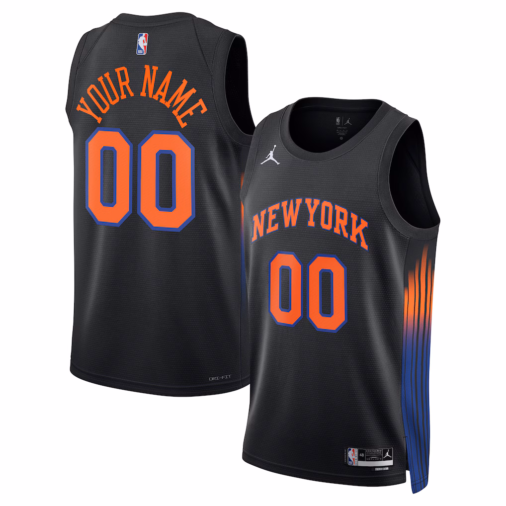 Unisex New York Knicks Jordan Brand Black Swingman Custom Jersey - Statement Edition - Ujersey