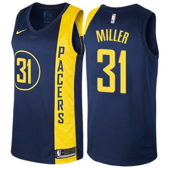 Youth Nike Indiana Pacers #31 Reggie Miller Swingman Navy Blue NBA Jersey - City Edition - Ujersey