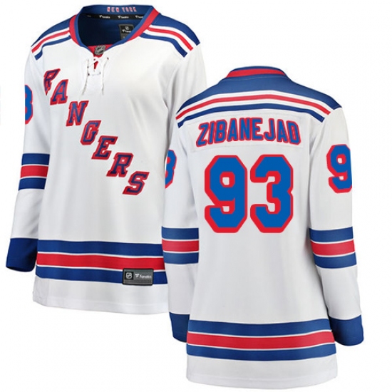 Women's New York Rangers #93 Mika Zibanejad Fanatics Branded White Away Breakaway NHL Jersey - Ujersey