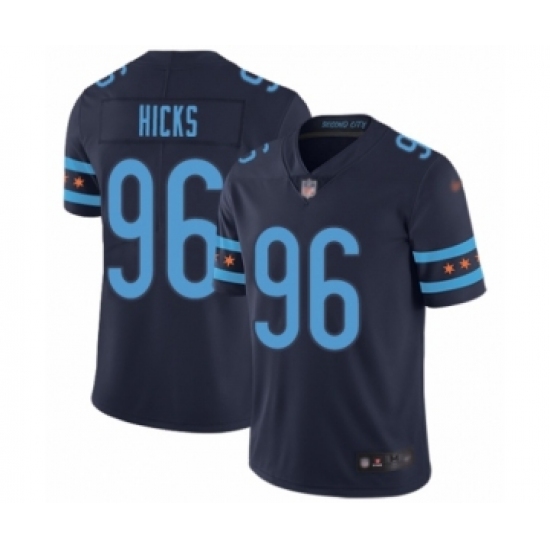 Men's Chicago Bears #96 Akiem Hicks Limited Navy Blue City Edition Football Jersey - Ujersey