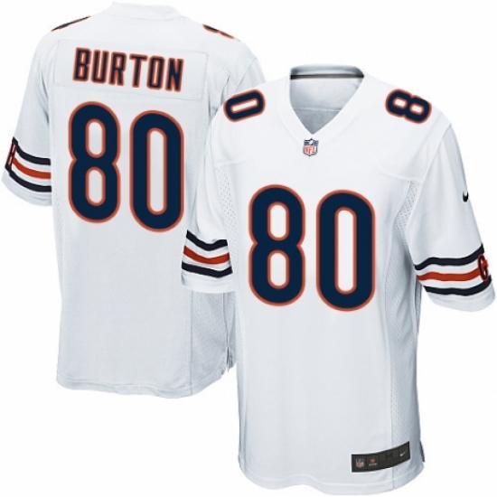 Men's Nike Chicago Bears #80 Trey Burton Game White NFL Jersey - Ujersey