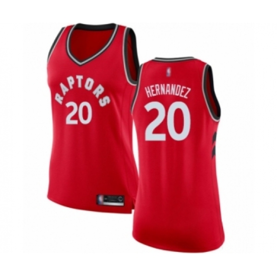 Women's Toronto Raptors #20 Dewan Hernandez Swingman Red Basketball Jersey - Icon Edition - Ujersey