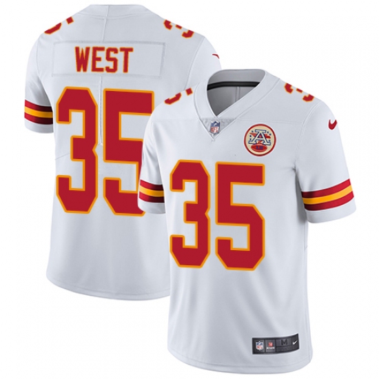 Men's Nike Kansas City Chiefs #35 Charcandrick West White Vapor Untouchable Limited Player NFL Jersey - Ujersey